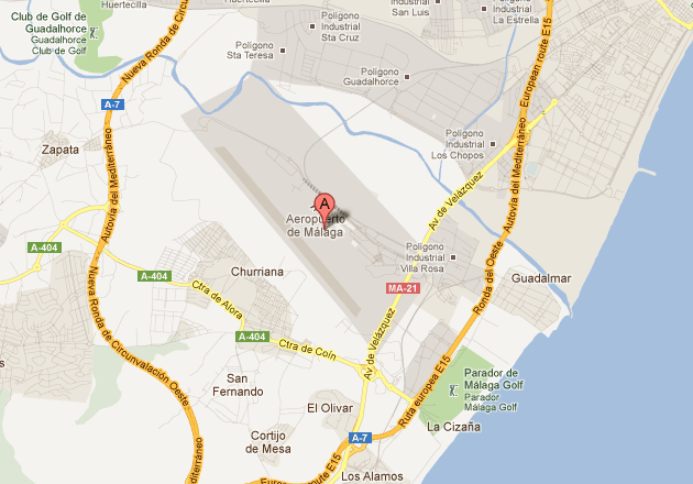 malaga airport location